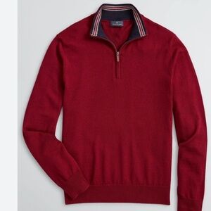BROOKS BROTHERS Marino wool half zip sweater